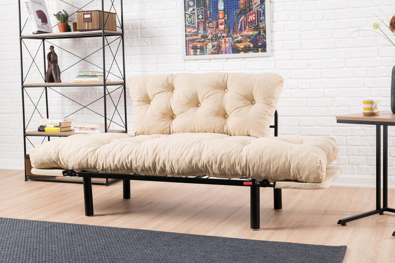 Nitta Creme Zweisitzer-Schlafsofa