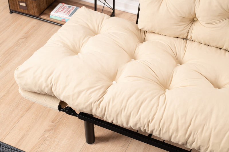 Nitta Creme Zweisitzer-Schlafsofa