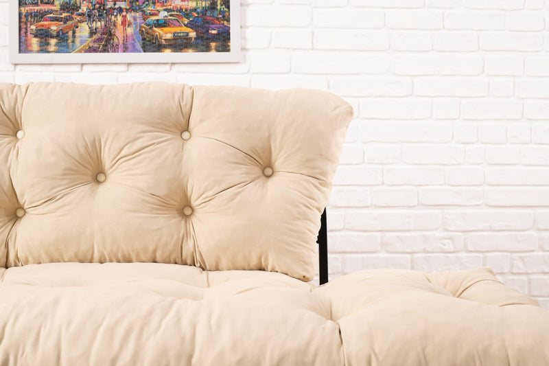 Nitta Creme Zweisitzer-Schlafsofa