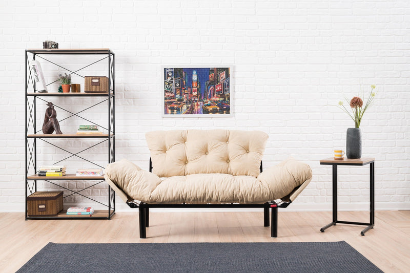 Nitta Creme Zweisitzer-Schlafsofa