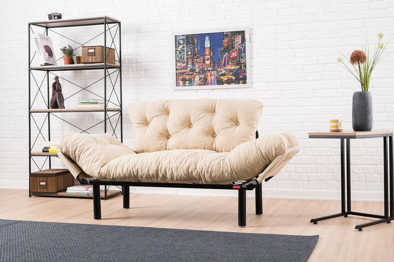 Nitta Creme Zweisitzer-Schlafsofa