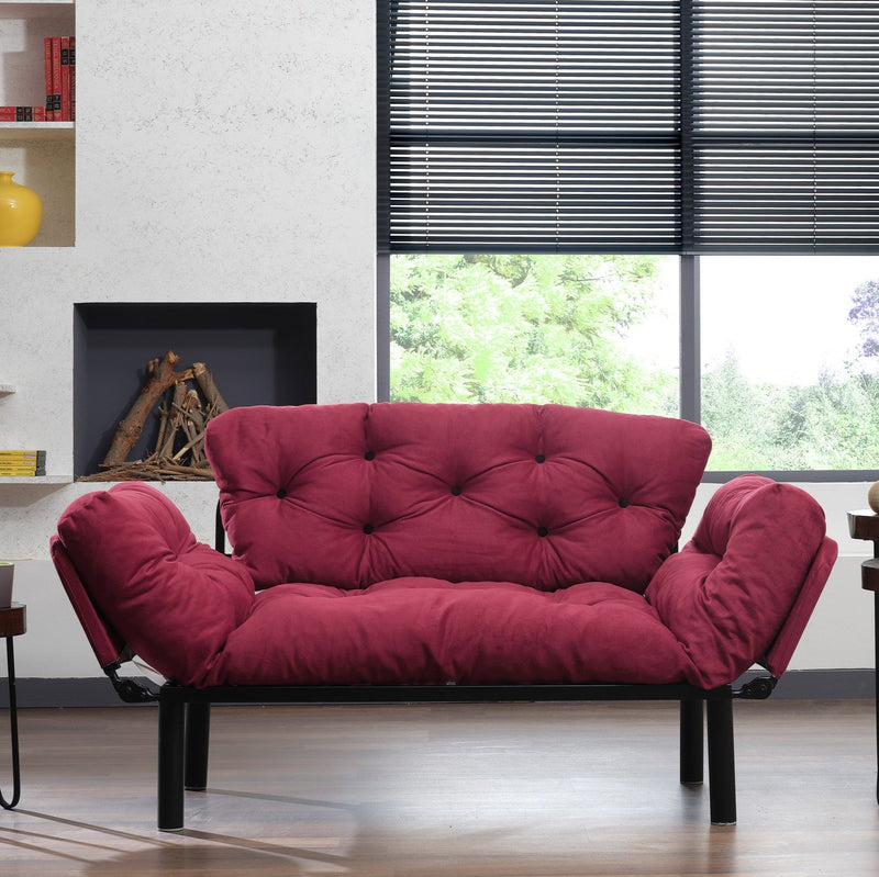 Nitta Kastanienbraunes Zweisitzer-Schlafsofa