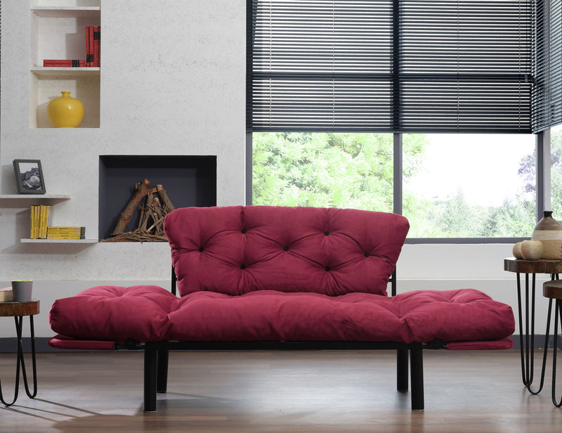 Nitta Kastanienbraunes Zweisitzer-Schlafsofa