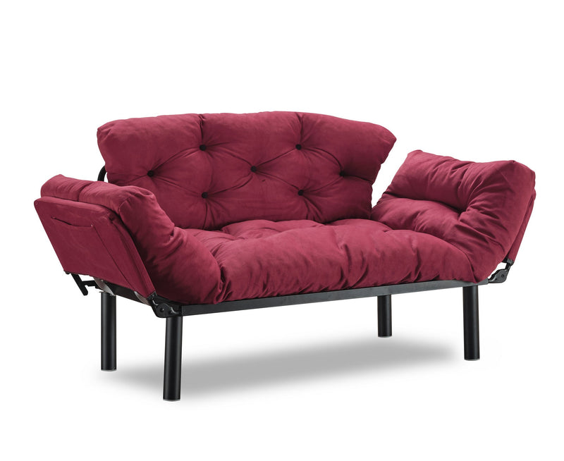Nitta Kastanienbraunes Zweisitzer-Schlafsofa