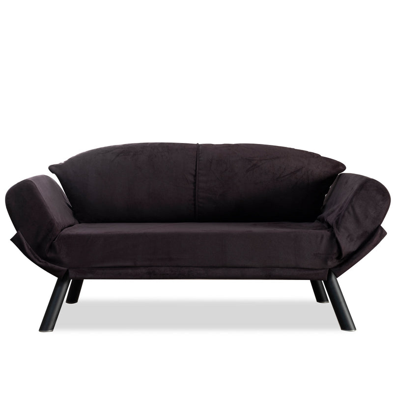 Genzo Schwarzes Zweisitzer-Schlafsofa
