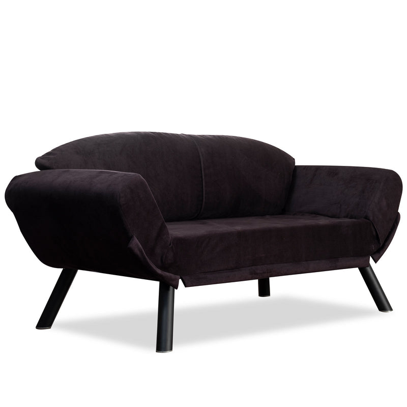 Genzo Schwarzes Zweisitzer-Schlafsofa