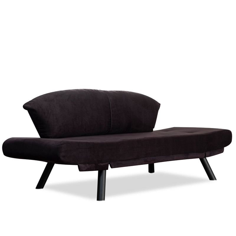 Genzo Schwarzes Zweisitzer-Schlafsofa