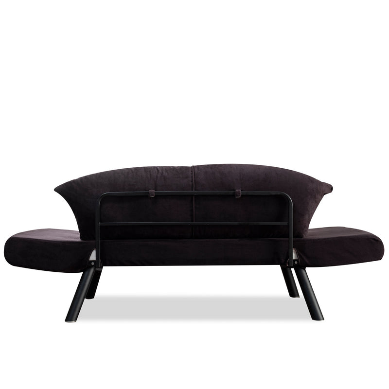 Genzo Schwarzes Zweisitzer-Schlafsofa