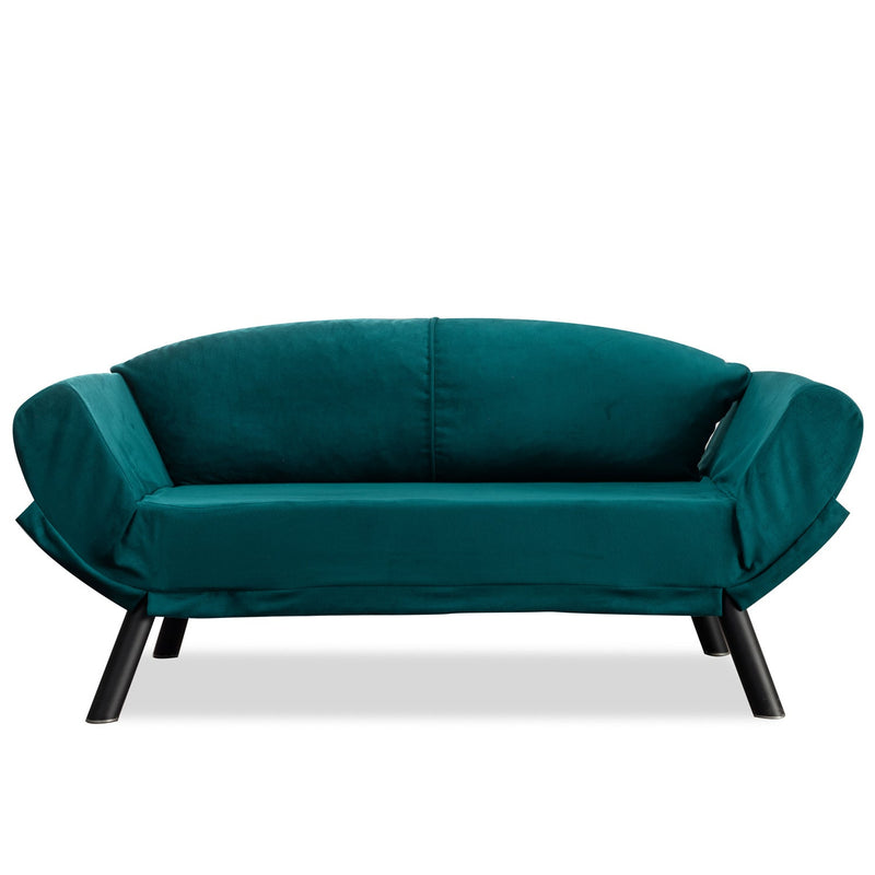 Genzo Petrolblaues Zweisitzer-Schlafsofa