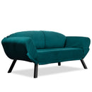Genzo Petrolblaues Zweisitzer-Schlafsofa
