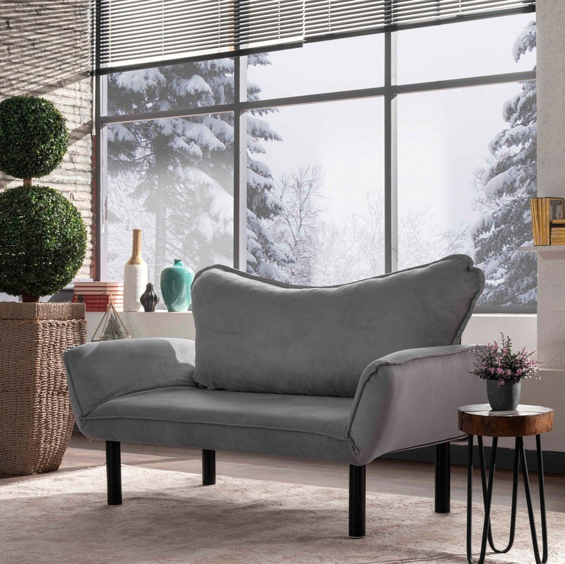 Chatto Graues Zweisitzer-Schlafsofa