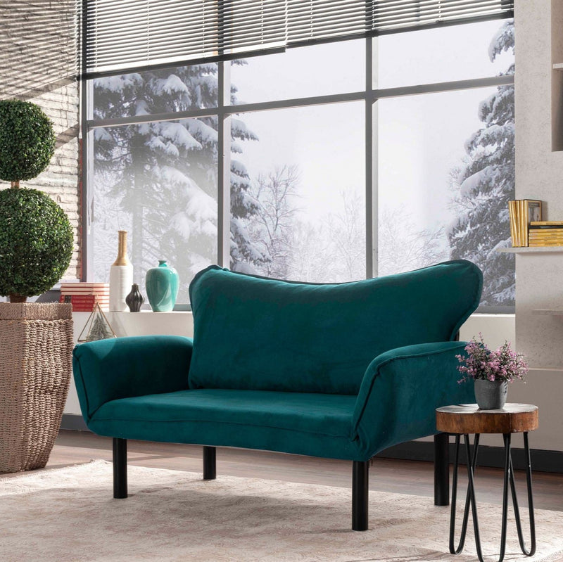 Chatto Petrolblaues Zweisitzer-Schlafsofa