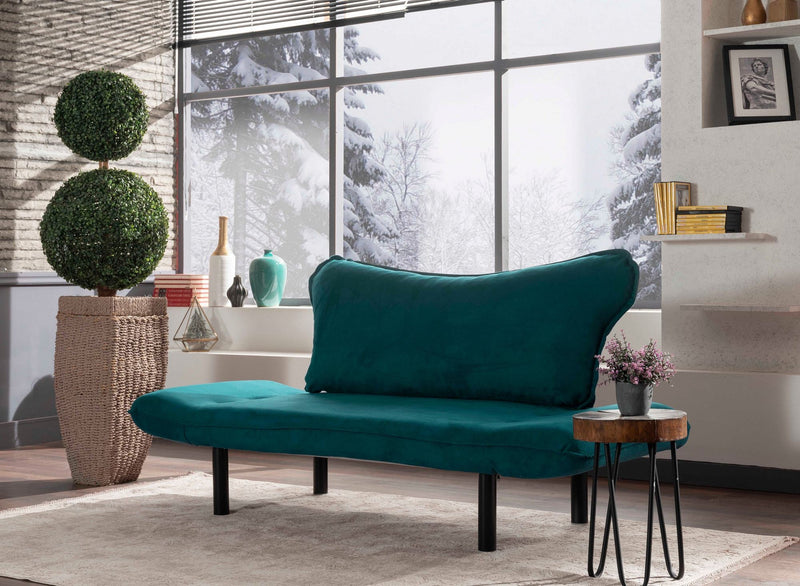 Chatto Petrolblaues Zweisitzer-Schlafsofa
