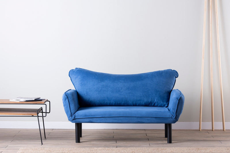 Chatto Blaues Zweisitzer-Schlafsofa