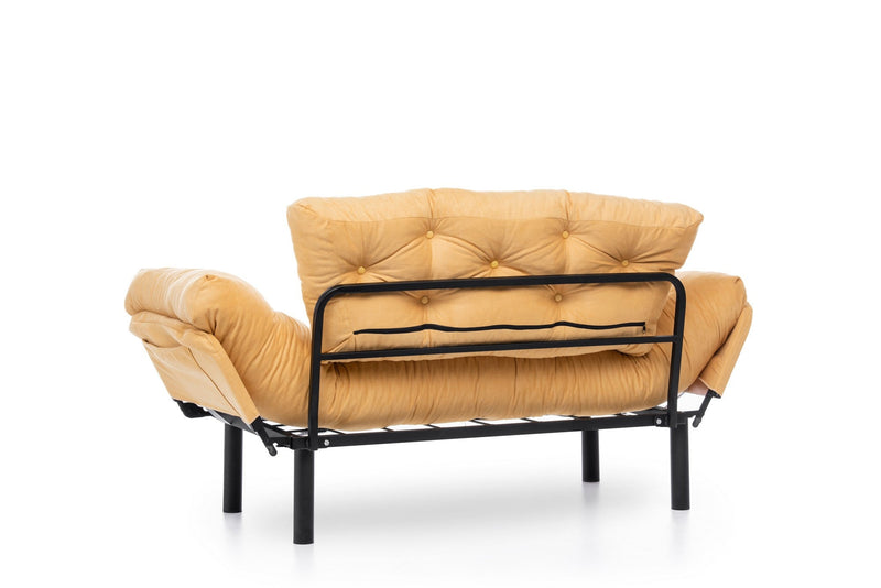 Nitta Senffarbenes Zweisitzer-Schlafsofa