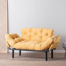 Nitta Senffarbenes Zweisitzer-Schlafsofa