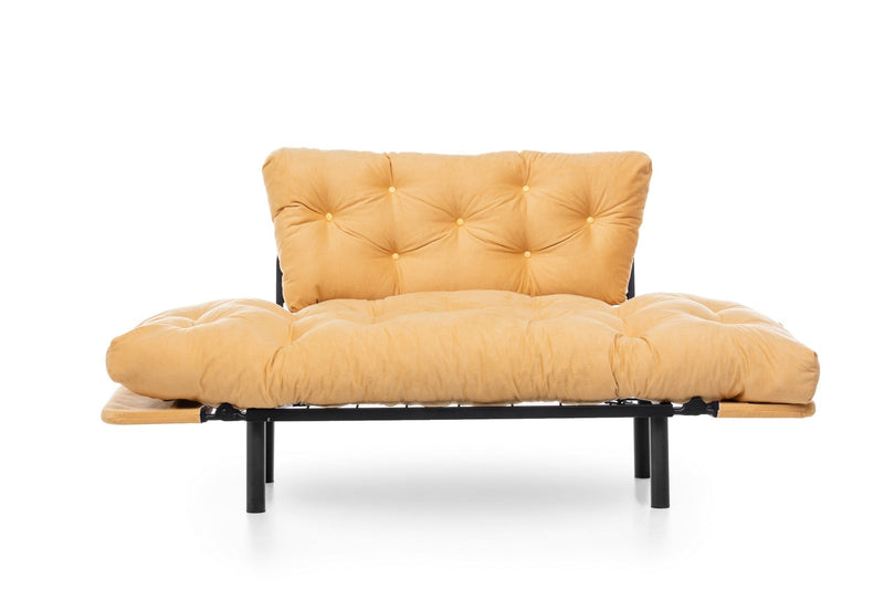 Nitta Senffarbenes Zweisitzer-Schlafsofa