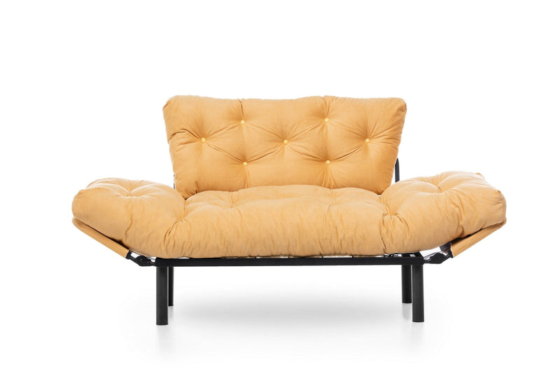 Nitta Senffarbenes Zweisitzer-Schlafsofa