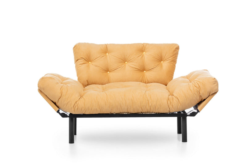 Nitta Senffarbenes Zweisitzer-Schlafsofa