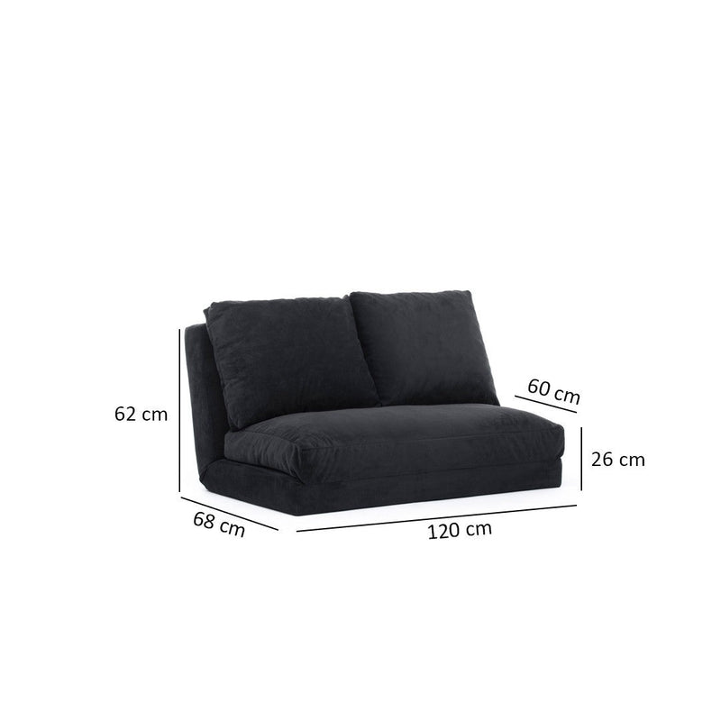 Taida Schwarzes Zweisitzer-Schlafsofa