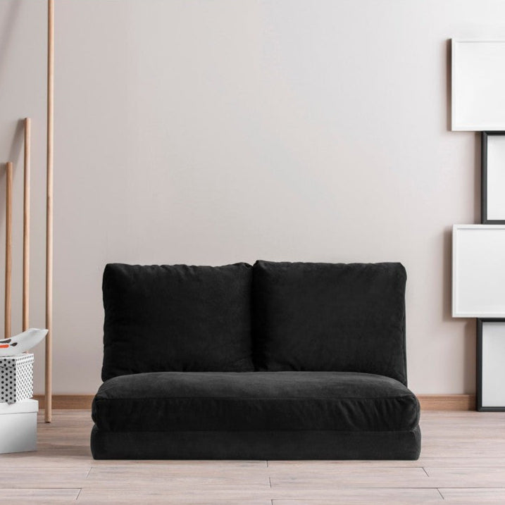 Taida Schwarzes Zweisitzer-Schlafsofa