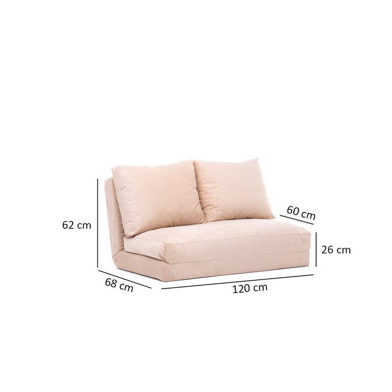 Taida Creme Zweisitzer-Schlafsofa