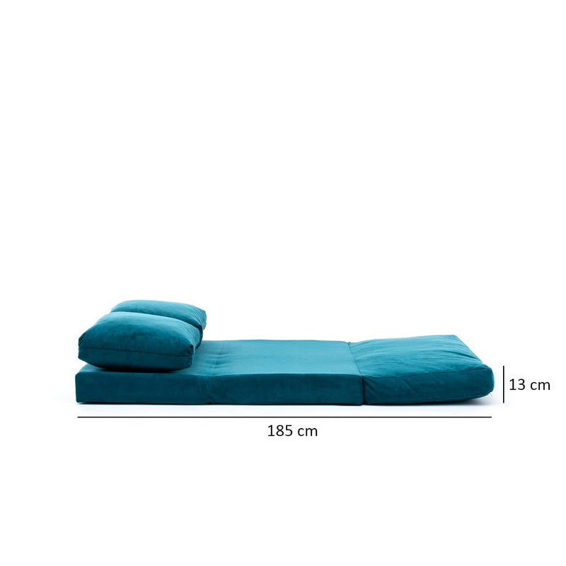 Taida Petrolgrünes Zweisitzer-Schlafsofa