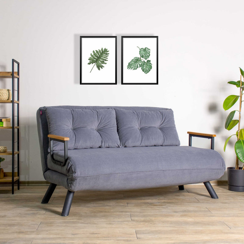 Sando 2-Sitzer Graues Zweisitzer-Schlafsofa