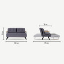 Sando 2-Sitzer Graues Zweisitzer-Schlafsofa