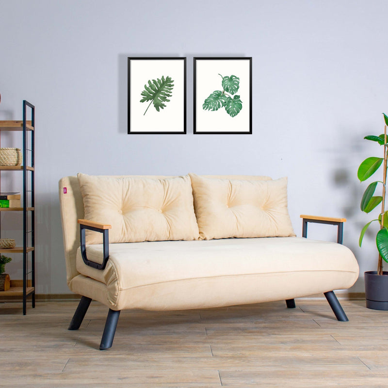 Sando 2-Sitzer Creme Zweisitzer-Schlafsofa