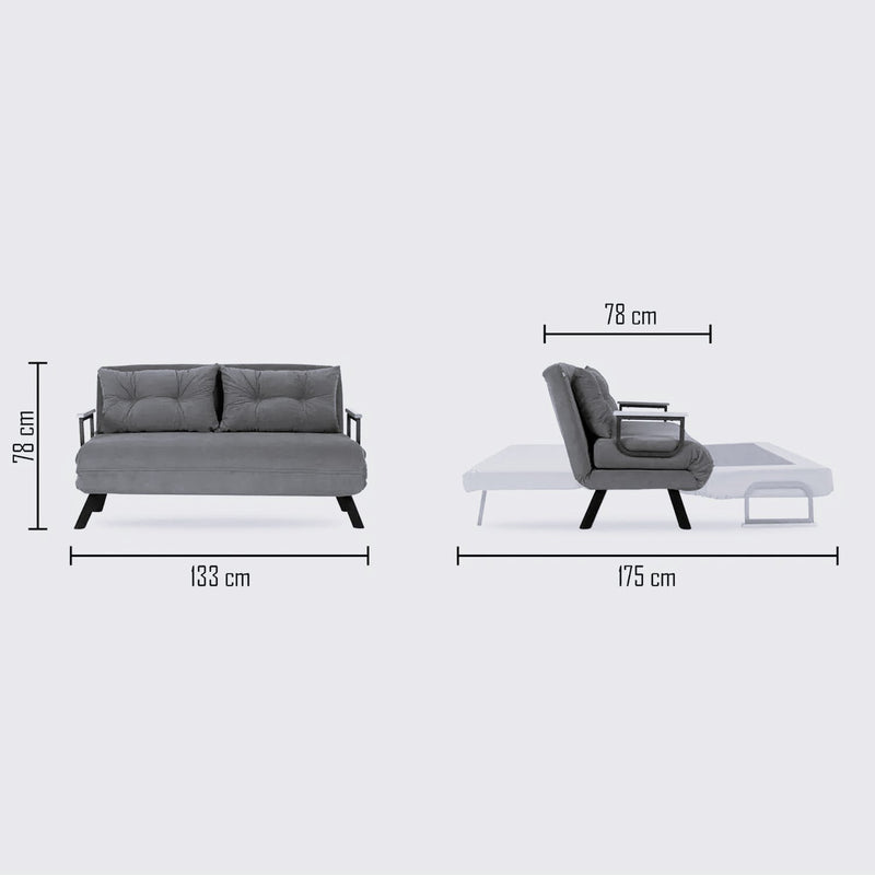 Sando 2-Sitzer Creme Zweisitzer-Schlafsofa