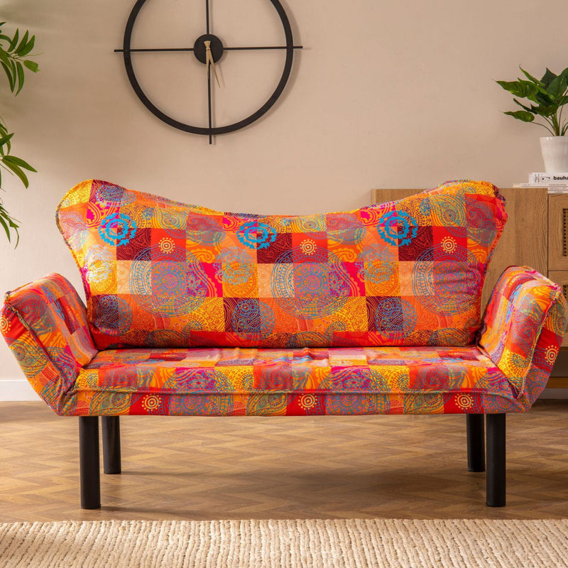 Chatto - Patchwork Mehrfarbiges Zweisitzer-Schlafsofa