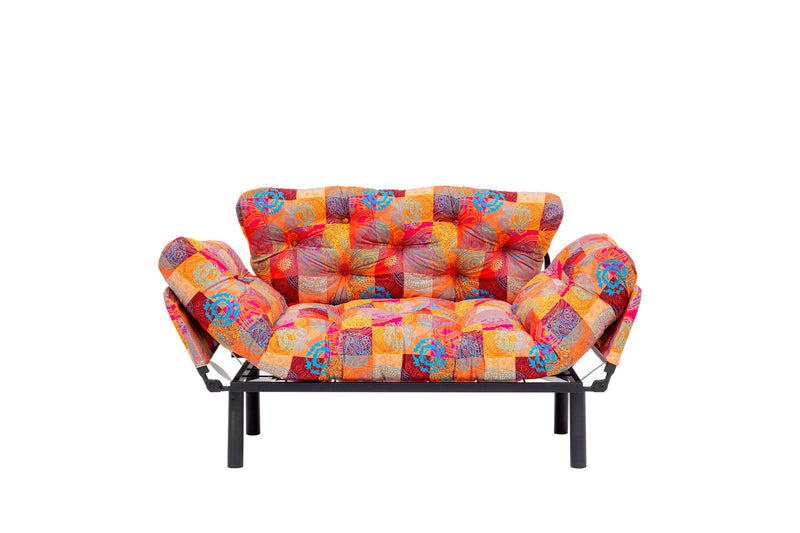 Nitta – Patchwork-Schlafsofa, mehrfarbig, 2-Sitzer