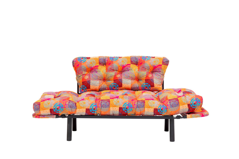 Nitta – Patchwork-Schlafsofa, mehrfarbig, 2-Sitzer
