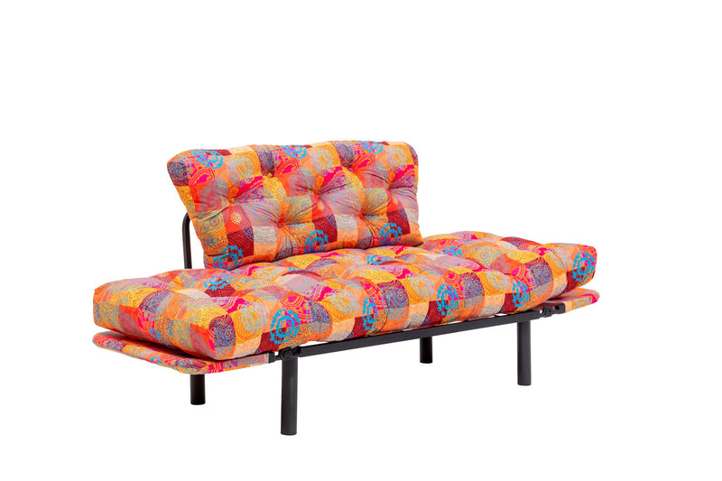 Nitta – Patchwork-Schlafsofa, mehrfarbig, 2-Sitzer