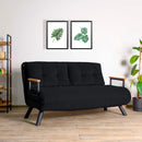 Sando 2-Sitzer Schwarzes Zweisitzer-Schlafsofa