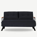 Sando 2-Sitzer Schwarzes Zweisitzer-Schlafsofa
