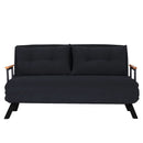 Sando 2-Sitzer Schwarzes Zweisitzer-Schlafsofa