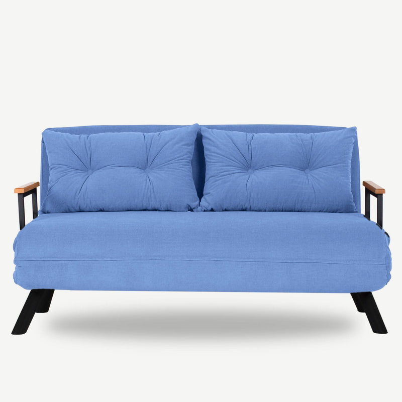 Sando 2-Sitzer Blaues Zweisitzer-Schlafsofa