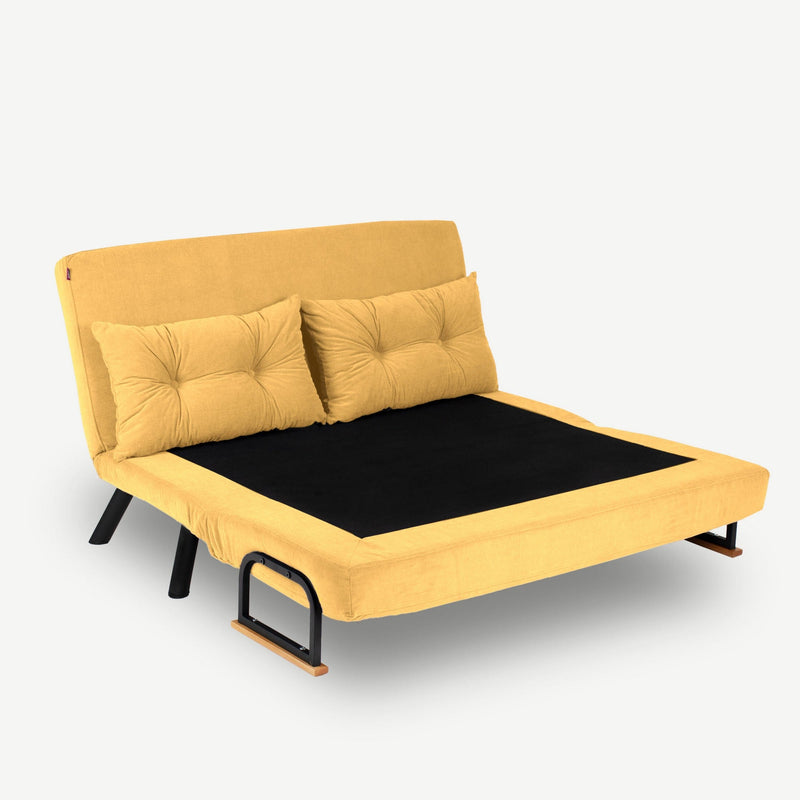 Sando 2-Sitzer Senfgelbes Zweisitzer-Schlafsofa