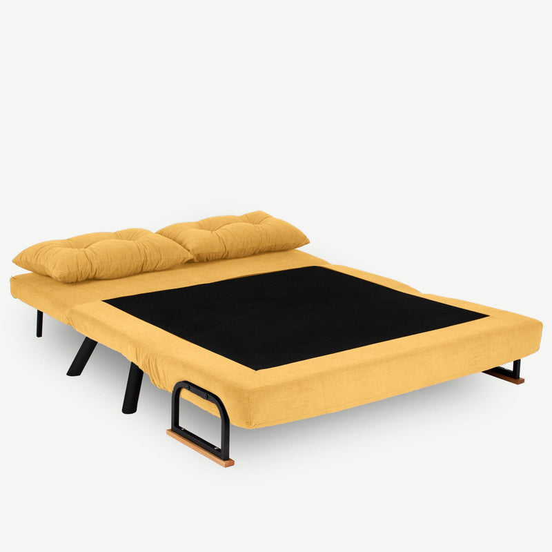 Sando 2-Sitzer Senfgelbes Zweisitzer-Schlafsofa