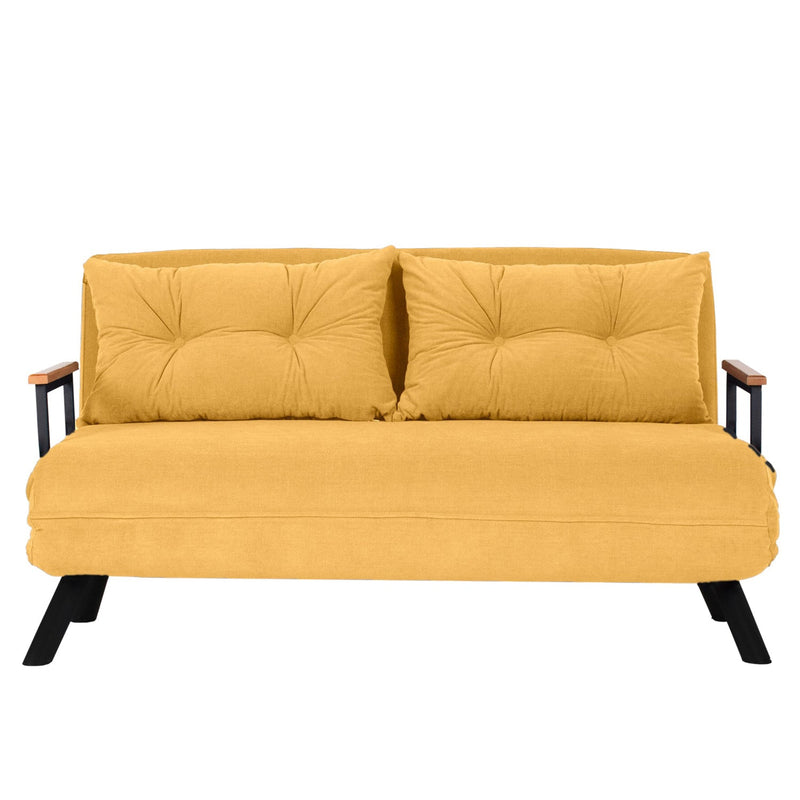 Sando 2-Sitzer Senfgelbes Zweisitzer-Schlafsofa