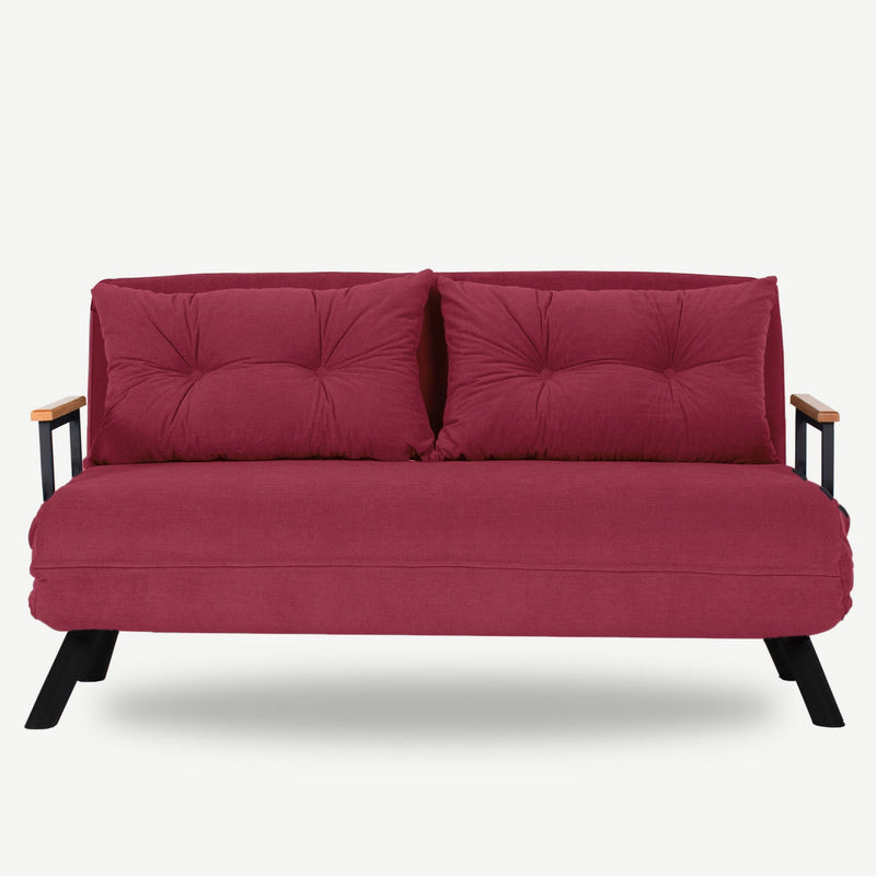 Sando 2-Sitzer Kastanienbraunes Zweisitzer-Schlafsofa