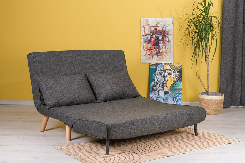 Klappbares 2-Sitzer-Schlafsofa in Dunkelgrau