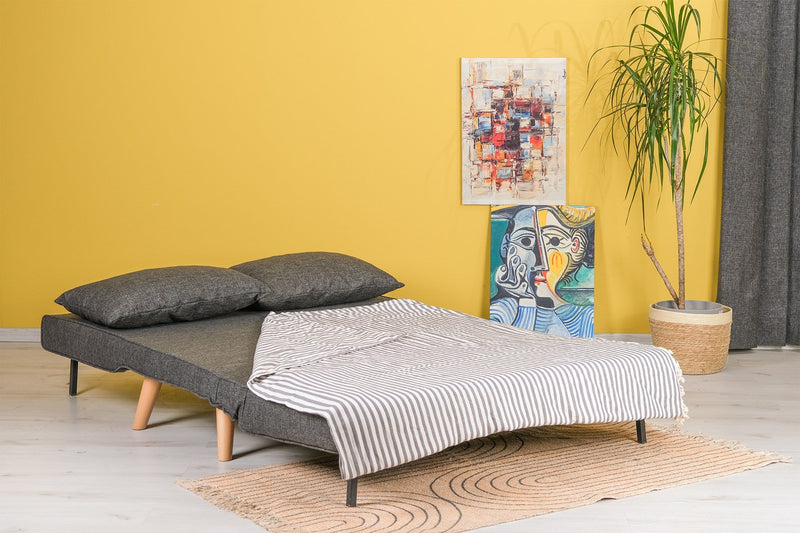 Klappbares 2-Sitzer-Schlafsofa in Dunkelgrau