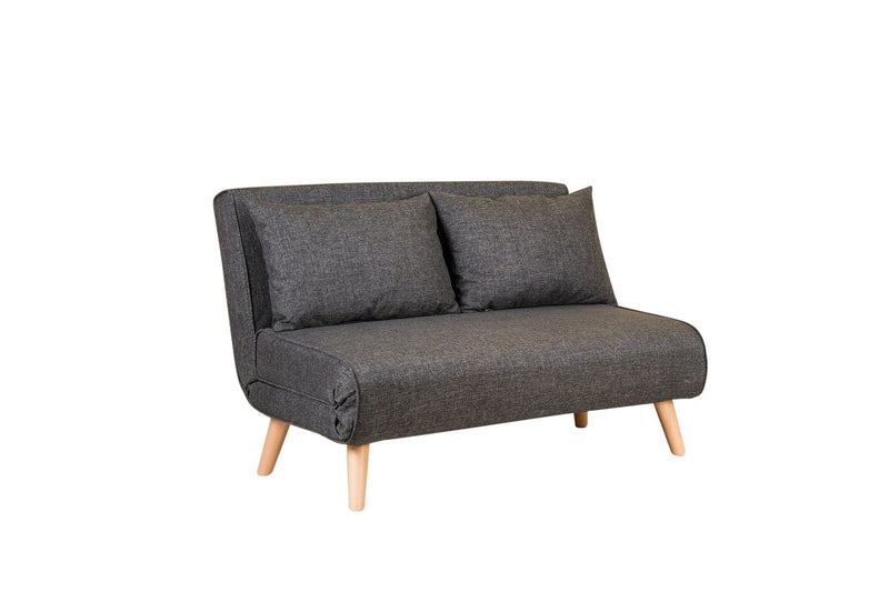Klappbares 2-Sitzer-Schlafsofa in Dunkelgrau