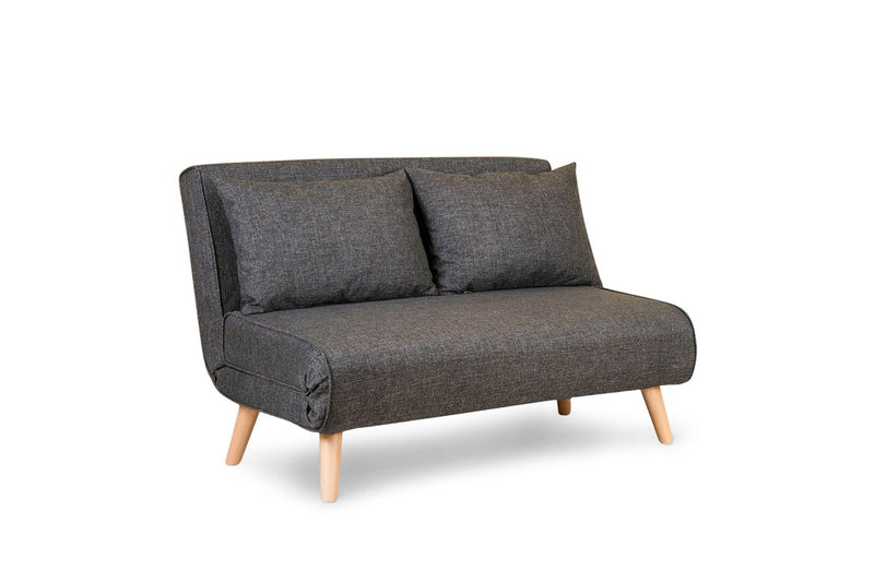 Klappbares 2-Sitzer-Schlafsofa in Dunkelgrau