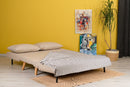 Klappbarer 2-Sitzer - Cremefarbenes Zweisitzer-Schlafsofa