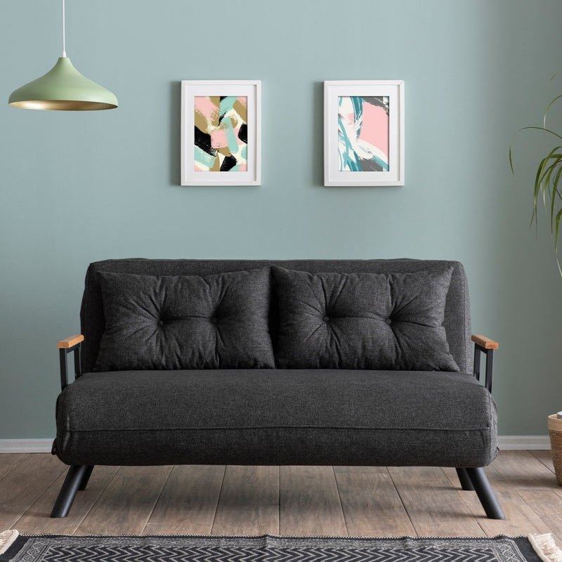 Sando 2-Sitzer Dunkelgraues Zweisitzer-Schlafsofa