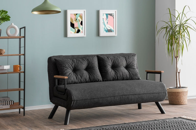 Sando 2-Sitzer Dunkelgraues Zweisitzer-Schlafsofa